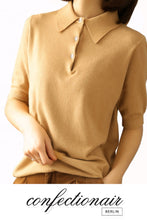 Laden Sie das Bild in den Galerie-Viewer, 10% Kaschmir Poloshirt Bluse Damen - Confectionair Berlin