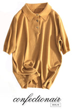 Laden Sie das Bild in den Galerie-Viewer, 10% Kaschmir Poloshirt Bluse Damen - Confectionair Berlin