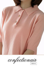Laden Sie das Bild in den Galerie-Viewer, 10% Kaschmir Poloshirt Bluse Damen - Confectionair Berlin