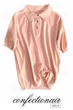 Laden Sie das Bild in den Galerie-Viewer, 10% Kaschmir Poloshirt Bluse Damen - Confectionair Berlin