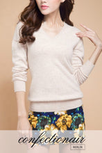 Laden Sie das Bild in den Galerie-Viewer, 35% Kaschmir Pullover schwarz Wolle Damen - Confectionair Berlin