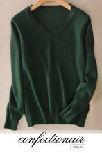 Laden Sie das Bild in den Galerie-Viewer, 35% Kaschmir Pullover schwarz Wolle Damen - Confectionair Berlin