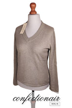 Laden Sie das Bild in den Galerie-Viewer, 100% Kaschmir Pullover Tallone "Made in Italy" V-Neck Zierkragen Damen Cashmere