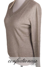 Laden Sie das Bild in den Galerie-Viewer, 100% Kaschmir Pullover Tallone "Made in Italy" V-Neck Zierkragen Damen Cashmere