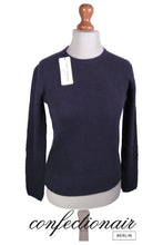 Laden Sie das Bild in den Galerie-Viewer, 100% Kaschmir Pullover Damen navy "Made in Italy" Cashmere - Confectionair Berlin