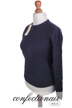 Laden Sie das Bild in den Galerie-Viewer, 100% Kaschmir Pullover Damen navy "Made in Italy" Cashmere - Confectionair Berlin
