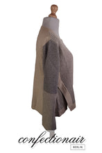 Laden Sie das Bild in den Galerie-Viewer, 100% Kaschmir Damen Pullover grau/hellbraun Dina Kuschel-Comfort Cashmere