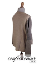 Laden Sie das Bild in den Galerie-Viewer, 100% Kaschmir Damen Pullover grau/hellbraun Dina Kuschel-Comfort Cashmere
