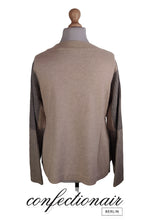 Laden Sie das Bild in den Galerie-Viewer, 100% Kaschmir Damen Pullover grau/hellbraun Dina Kuschel-Comfort Cashmere