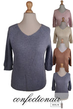 Laden Sie das Bild in den Galerie-Viewer, 100% Kaschmir Pullover 3/4 Arm Damen Luxus Cashmere - Confectionair Berlin
