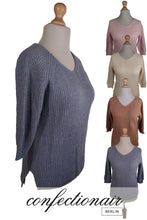 Laden Sie das Bild in den Galerie-Viewer, 100% Kaschmir Pullover 3/4 Arm Damen Luxus Cashmere - Confectionair Berlin