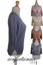 Laden Sie das Bild in den Galerie-Viewer, 100% Kaschmir Pullover 3/4 Arm Damen Luxus Cashmere - Confectionair Berlin