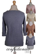 Laden Sie das Bild in den Galerie-Viewer, 100% Kaschmir Pullover 3/4 Arm Damen Luxus Cashmere - Confectionair Berlin