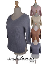 Laden Sie das Bild in den Galerie-Viewer, 100% Kaschmir Pullover 3/4 Arm Damen Luxus Cashmere - Confectionair Berlin