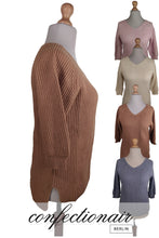 Laden Sie das Bild in den Galerie-Viewer, 100% Kaschmir Pullover 3/4 Arm Damen Luxus Cashmere - Confectionair Berlin