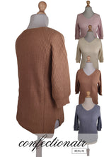 Laden Sie das Bild in den Galerie-Viewer, 100% Kaschmir Pullover 3/4 Arm Damen Luxus Cashmere - Confectionair Berlin