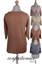 Laden Sie das Bild in den Galerie-Viewer, 100% Kaschmir Pullover 3/4 Arm Damen Luxus Cashmere - Confectionair Berlin