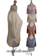 Laden Sie das Bild in den Galerie-Viewer, 100% Kaschmir Pullover 3/4 Arm Damen Luxus Cashmere - Confectionair Berlin