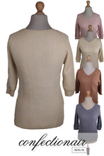 Laden Sie das Bild in den Galerie-Viewer, 100% Kaschmir Pullover 3/4 Arm Damen Luxus Cashmere - Confectionair Berlin