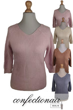 Laden Sie das Bild in den Galerie-Viewer, 100% Kaschmir Pullover 3/4 Arm Damen Luxus Cashmere - Confectionair Berlin