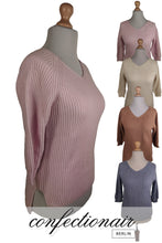 Laden Sie das Bild in den Galerie-Viewer, 100% Kaschmir Pullover 3/4 Arm Damen Luxus Cashmere - Confectionair Berlin