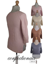 Laden Sie das Bild in den Galerie-Viewer, 100% Kaschmir Pullover 3/4 Arm Damen Luxus Cashmere - Confectionair Berlin