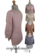 Laden Sie das Bild in den Galerie-Viewer, 100% Kaschmir Pullover 3/4 Arm Damen Luxus Cashmere - Confectionair Berlin