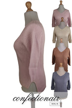 Laden Sie das Bild in den Galerie-Viewer, 100% Kaschmir Pullover 3/4 Arm Damen Luxus Cashmere - Confectionair Berlin