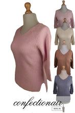 Laden Sie das Bild in den Galerie-Viewer, 100% Kaschmir Pullover 3/4 Arm Damen Luxus Cashmere - Confectionair Berlin