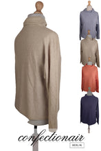 Laden Sie das Bild in den Galerie-Viewer, 100% Kaschmir Damenpullover Kintana Cashmere Wasserfallkragen