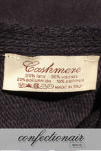 Laden Sie das Bild in den Galerie-Viewer, 10% Kaschmir 35% Wolle Poncho Cape "Made in Italy" Blau Confectionair
