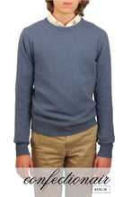 Laden Sie das Bild in den Galerie-Viewer, 100% Kaschmir Pullover Herren stahlblau +Farben "Made in Italy" Cashmere - Confectionair Berlin