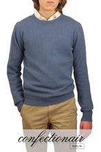 Laden Sie das Bild in den Galerie-Viewer, 100% Kaschmir Pullover Herren stahlblau +Farben "Made in Italy" Cashmere - Confectionair Berlin