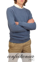 Laden Sie das Bild in den Galerie-Viewer, 100% Kaschmir Pullover Herren stahlblau +Farben "Made in Italy" Cashmere - Confectionair Berlin