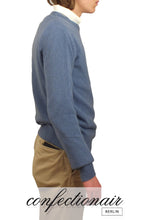 Laden Sie das Bild in den Galerie-Viewer, 100% Kaschmir Pullover Herren grau +Farben "Made in Italy" - Confectionair Berlin