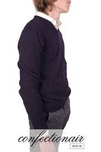 Laden Sie das Bild in den Galerie-Viewer, 100% Kaschmir Pullover Herren stahlblau +Farben "Made in Italy" Cashmere - Confectionair Berlin