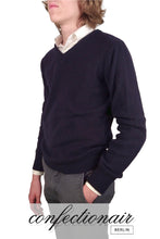 Laden Sie das Bild in den Galerie-Viewer, 100% Kaschmir Pullover Herren braun +Farben "Made in Italy" - Confectionair Berlin