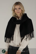 Laden Sie das Bild in den Galerie-Viewer, Winter 30% Kaschmir Schal Damen z.B. schwarz/hellgrau * Confectionair (92)
