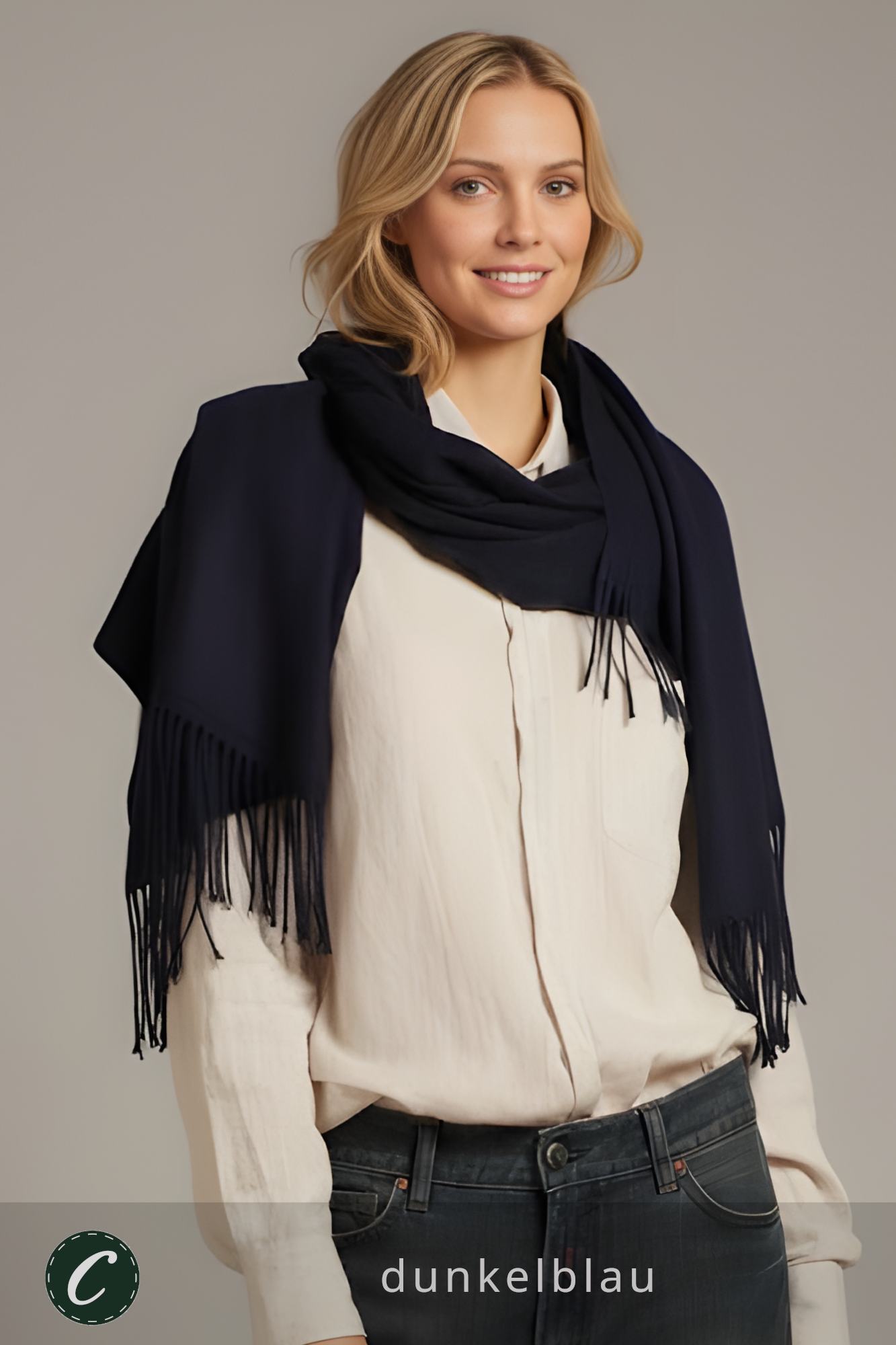 Winter 30% Kaschmir Schal Damen z.B. dunkelblau * Confectionair (23)