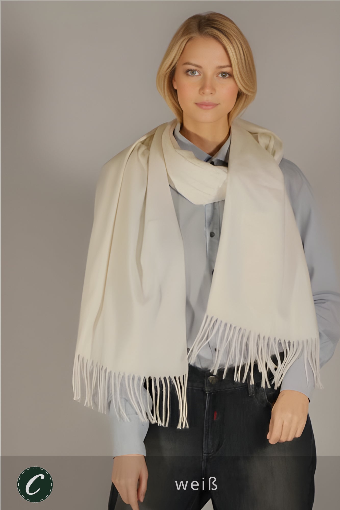 Winter 30% Kaschmir Schal Damen z.B. weiss * Confectionair (44)