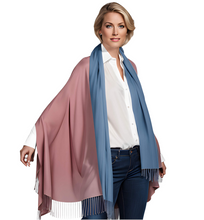 Laden Sie das Bild in den Galerie-Viewer, (dunkelblau) 30% Kaschmir Damen Schal Stola Herbst Winter 185x65 Fransen Kaschmirschal Pashmina Wollschal Damenschal
