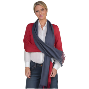 77 (Feinrot / Grau) 30% Kaschmir Damen Schal Stola Herbst Winter 185x65 Fransen Kaschmirschal Pashmina Wollschal Damenschal (Copy)