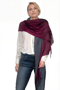 94 (grau / bordeaux) 30% Kaschmir Damen Schal Stola Herbst Winter 185x65 Fransen Kaschmirschal Pashmina Wollschal Damenschal (Copy)