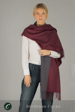 Laden Sie das Bild in den Galerie-Viewer, Winter 30% Kaschmir Schal Damen z.B. schwarz/hellgrau * Confectionair (92)
