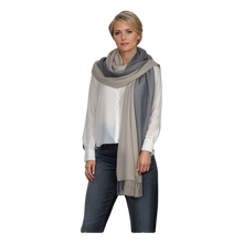 Laden Sie das Bild in den Galerie-Viewer, 98 (grau / beige) 30% Kaschmir Damen Schal Stola Herbst Winter 185x65 Fransen Kaschmirschal Pashmina Wollschal Damenschal (Copy)

