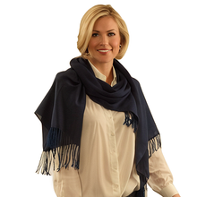 Laden Sie das Bild in den Galerie-Viewer, (weiss) 30% Kaschmir Damen Schal Stola Herbst Winter 185x65 Fransen Kaschmirschal Pashmina Wollschal Damenschal
