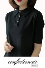 Laden Sie das Bild in den Galerie-Viewer, 10% Kaschmir Poloshirt Bluse Damen - Confectionair Berlin
