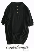 Laden Sie das Bild in den Galerie-Viewer, 10% Kaschmir Poloshirt Bluse Damen - Confectionair Berlin
