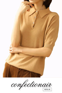 10% Kaschmir Poloshirt Bluse Damen - Confectionair Berlin