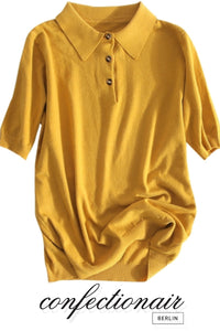 10% Kaschmir Poloshirt Bluse Damen - Confectionair Berlin